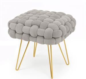 Ak furniture Taburet Dotty svetlosivý