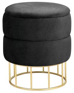 Ak furniture Taburet ELZA zamat čierny