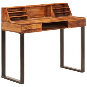 Maison Exclusive – písací stôl 110 x 50 x 94 cm z masívneho akáciového dreva a ocele
