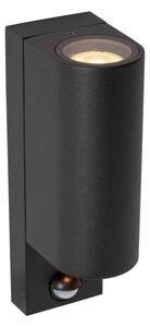 Lucide 69803/02/30 -Vonkajšie svietidlo so senzorom ZARO 2xGU10/7W/230V IP65 čierna