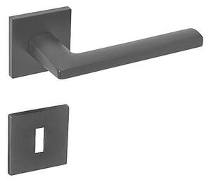 Dverové kovanie MP - PRIMA - HR SQ6 (BS - Čierna matná), kľučka-kľučka, Hranatý otvor pre obyčajný kľúč BBQ, MP BS (čierna mat)