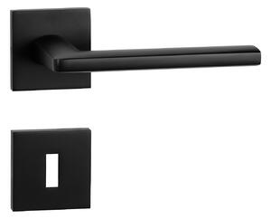 Dverové kovanie MP - PRIMA - HR SQ6 (BS - Čierna matná), kľučka-kľučka, Otvor na cylidrickou vložku, MP BS (čierna mat)