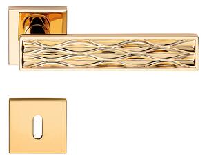 Dverové kovanie MP LI - DYNAMIC 1645 - HR 019 (OZ - Pozlátené - 24 karátové zlato), kľučka-kľučka, Bez spodnej rozety, MP OZ - Pozlacené (24 karátové zlato)