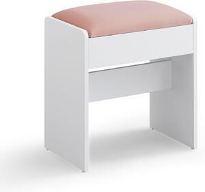 SONGMICS Taburet k toaletnému stolíku Kailyn biely/ružový