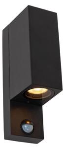 Lucide 69802/02/30 -Vonkajšie svietidlo so senzorom ZARO 2xGU10/7W/230V IP65 čierna