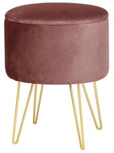 Ak furniture Taburet Lili s úložným priestorom ružový