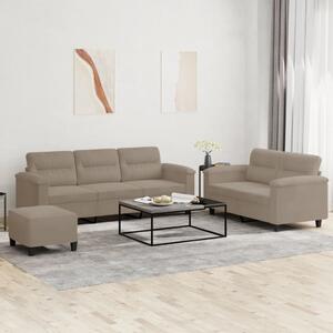 Maison Exclusive – 3-dielna sedacia súprava s vankúšmi, mikrovlákno v odtieni taupe