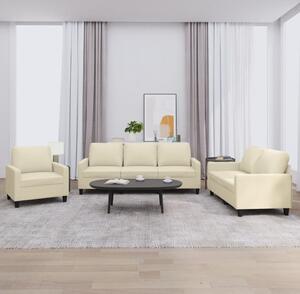 Maison Exclusive – 3-dielna sedacia súprava s vankúmi, krémová umelá koa