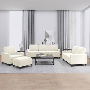Maison Exclusive – 4-dielna sedacia súprava s vankúšmi, krémový zamat