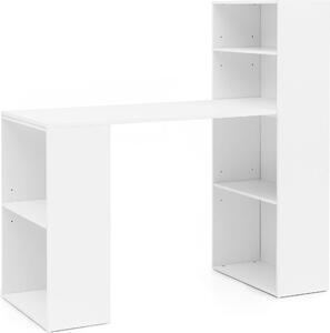 Písací stôl WL5.692 s policou 120 x 120 x 53 cm biely matný