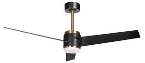 Stropný ventilátor s LED svetlom čierny kovová základňa plastové lopatky časovač 3 teplotné režimy diaľkové ovládanie
