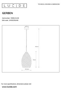 Lucide 78390/24/63 - Luster na lanku GERBEN 1xE27/40W/230V