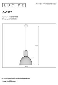 Lucide 78395/01/33 - Luster na lanku GASSET 1xE27/60W/230V zelená