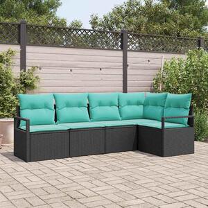 Maison Exclusive - Sedacia súprava 5 ks Schwarz Poly-Rattan