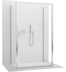 CERANO - Trojstenný sprchovací kút Varone LINE UL/P - 6 mm - chróm, transparentné sklo - 150x70x195 cm - posuvný