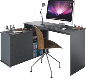 Kondela Univerzálny rohový PC stôl Terino L/P - grafit