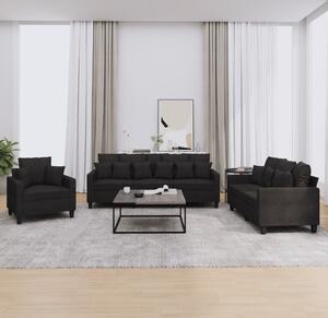 Maison Exclusive – 3-dielna sedacia súprava s vankúmi, ierna látka