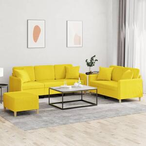 Maison Exclusive – 3-dielna sedacia súprava s vankúmi, svetloltá látka