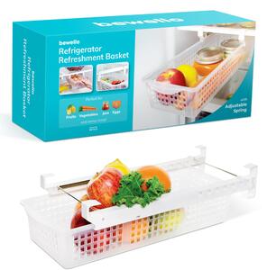 Bewello - Organizér do chladničky - 41 x 16 x 9,5 cm - výsuvná zásuvka - úložný box do chladničky - košíky do chladničky na zeleninu alebo ovocie - do chladničky - skrine - špajze