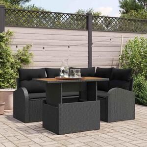 Maison Exclusive - Záhradný nábytok s úloným priestorom 5 ks ierny Poly Rattan