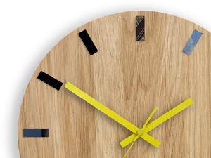 ModernClock Nástenné hodiny Simple-Y hnedo-žlté