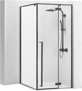 Sprchovací kút REA FARGO BLACK 90x90 U + Sprchová vanika SAVOY WHITE