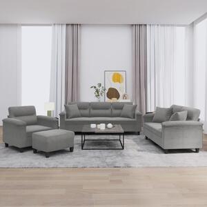 Maison Exclusive – 4-dielna sedacia súprava s vankúmi, tmavoedá mikrovlákna
