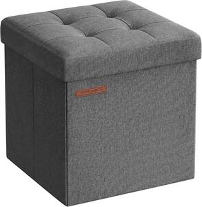 SONGMICS Taburet s úložným priestorom Nestro 30 cm sivý