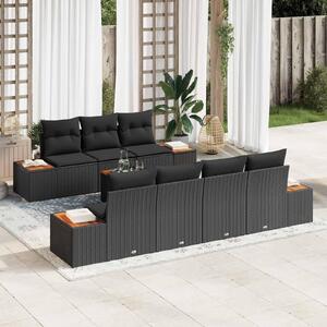 Maison Exclusive - Záhradný set pohoviek s vankúmi 8 ks ierny Poly Rattan