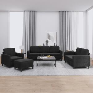 Maison Exclusive – 4-dielna sedacia súprava z ierneho zamatu