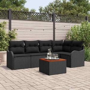 Maison Exclusive - Záhradný nábytok s úloným priestorom 6 ks ierny Poly-rattan