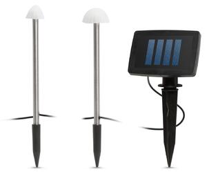 GLOBIZ LED solárna lampa - 12 ks mini hríbov - teplá biela - 28,5 cm x 4 m