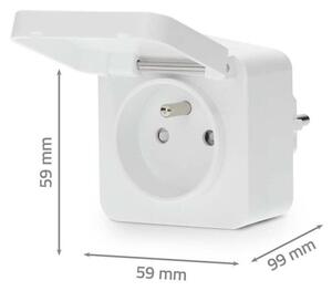 Nedis ZBPO130EWT -Inteligentná zásuvka Smartlife 3680W/230V/ Typ E/16A Wi-Fi Tuya IP44