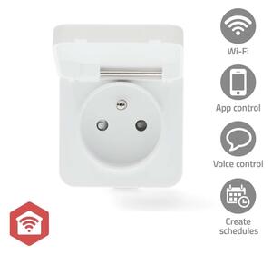 Nedis ZBPO130EWT -Inteligentná zásuvka Smartlife 3680W/230V/ Typ E/16A Wi-Fi Tuya IP44