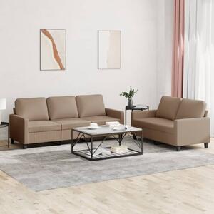 Maison Exclusive – 2-dielna sedacia súprava s vankúmi v odtieni cappuccino-hnedá, z umelej koe