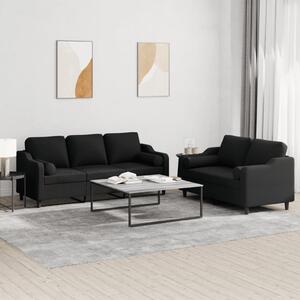 Maison Exclusive – 2-dielna sedacia súprava s vankúšmi, čierna látka