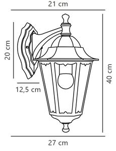 Nordlux - Vonkajšia nástenná lampa CARDIFF 1xE27/60W/230V IP44