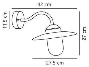 Nordlux - Vonkajšia nástenná lampa LUXEMBOURG 1xE27/60W/230V IP54 hnedá/patina