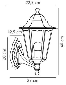 Nordlux - Vonkajšia nástenná lampa CARDIFF 1xE27/60W/230V IP44