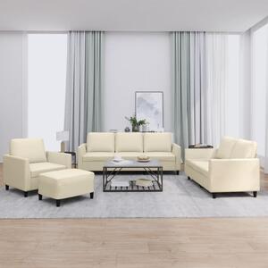 Maison Exclusive – 4-dielna sedacia súprava s vankúmi, krémová umelá koa