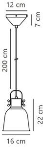 Nordlux - Luster na lanku ADRIAN 1xE27/25W/230V pr. 16 cm antracit