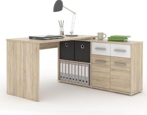 Kondela Rohový PC stolík Rafael New - dub sonoma / biela