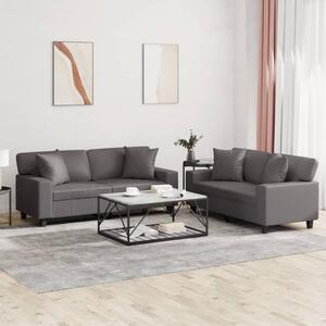 Maison Exclusive – 2-dielna sedacia súprava s vankúmi, sivá umelá koa