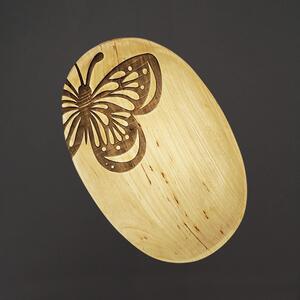 AMADEA Drevený servírovací motýlí podnos, masívne drevo, 22 cm