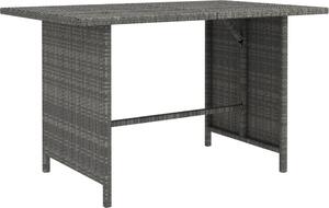 Maison Exclusive – Záhradný jedálenský stôl, sivý, 110 x 70 x 65 cm, poly ratan
