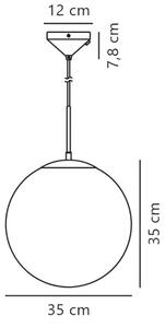 Nordlux - Luster na lanku GRANT 1xE27/25W/230V pr. 35 cm