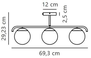 Nordlux - Luster na tyči GRANT 3xE14/25W/230V čierna