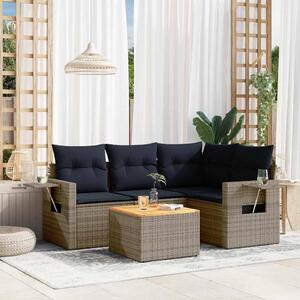 Maison Exclusive – 5-dielna záhradná súprava s vankúmi, sivá, polyratan