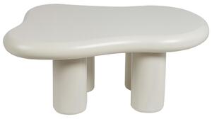 Konferenčný stolík biely PVC nohy 100 x 70 x 40 cm MDF oválna vrchná doska obývacia izba moderný minimalistický štýl