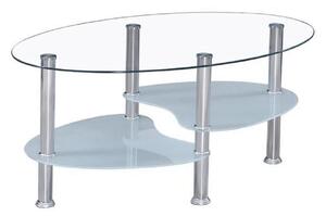 Konferenčný stolík, oceľ/sklo, WAVE NEW